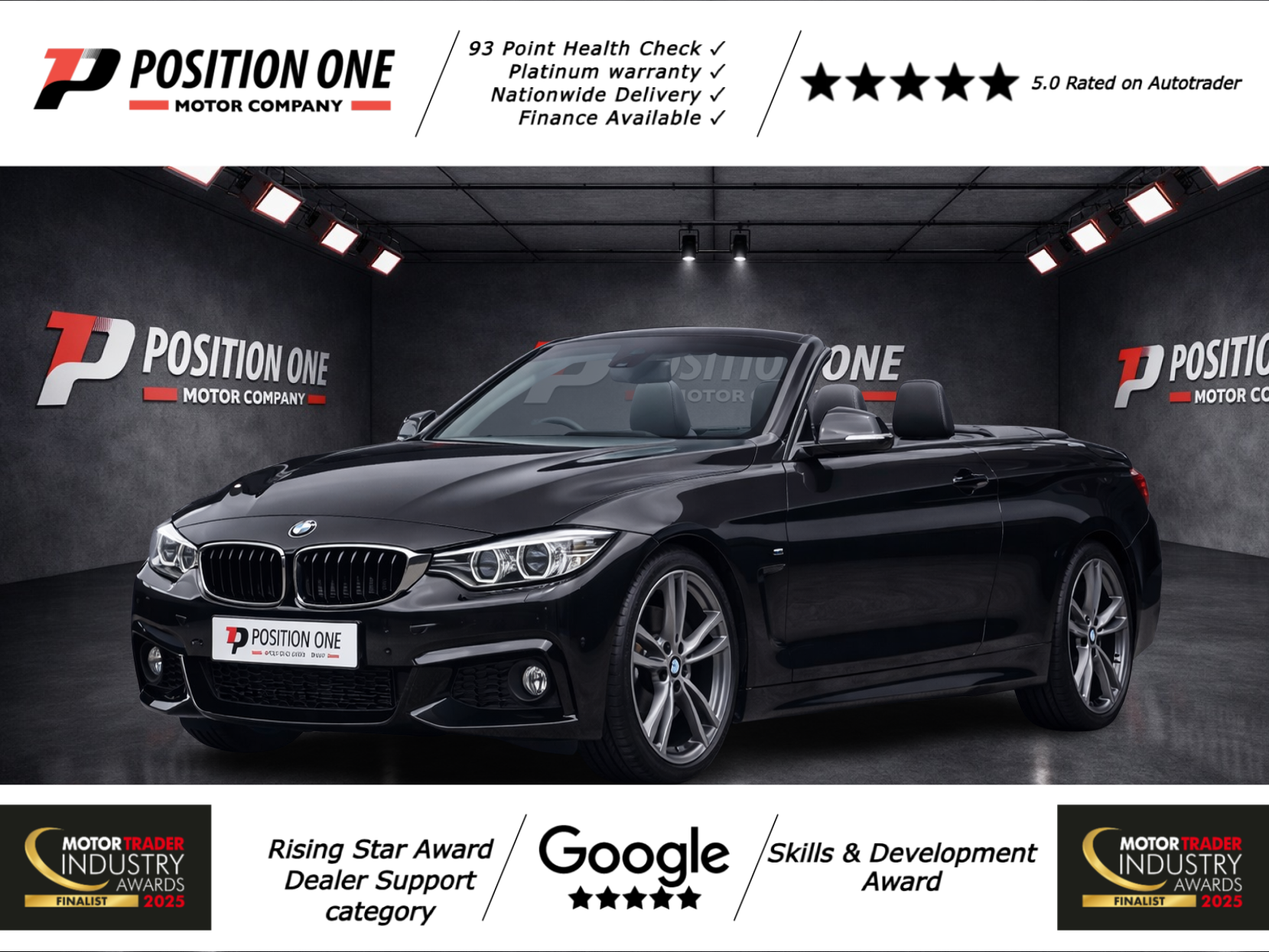 BMW 4 Series 2.0 420d M Sport Convertible 2dr Diesel Auto Euro 6 (s/s) (184 ps)
