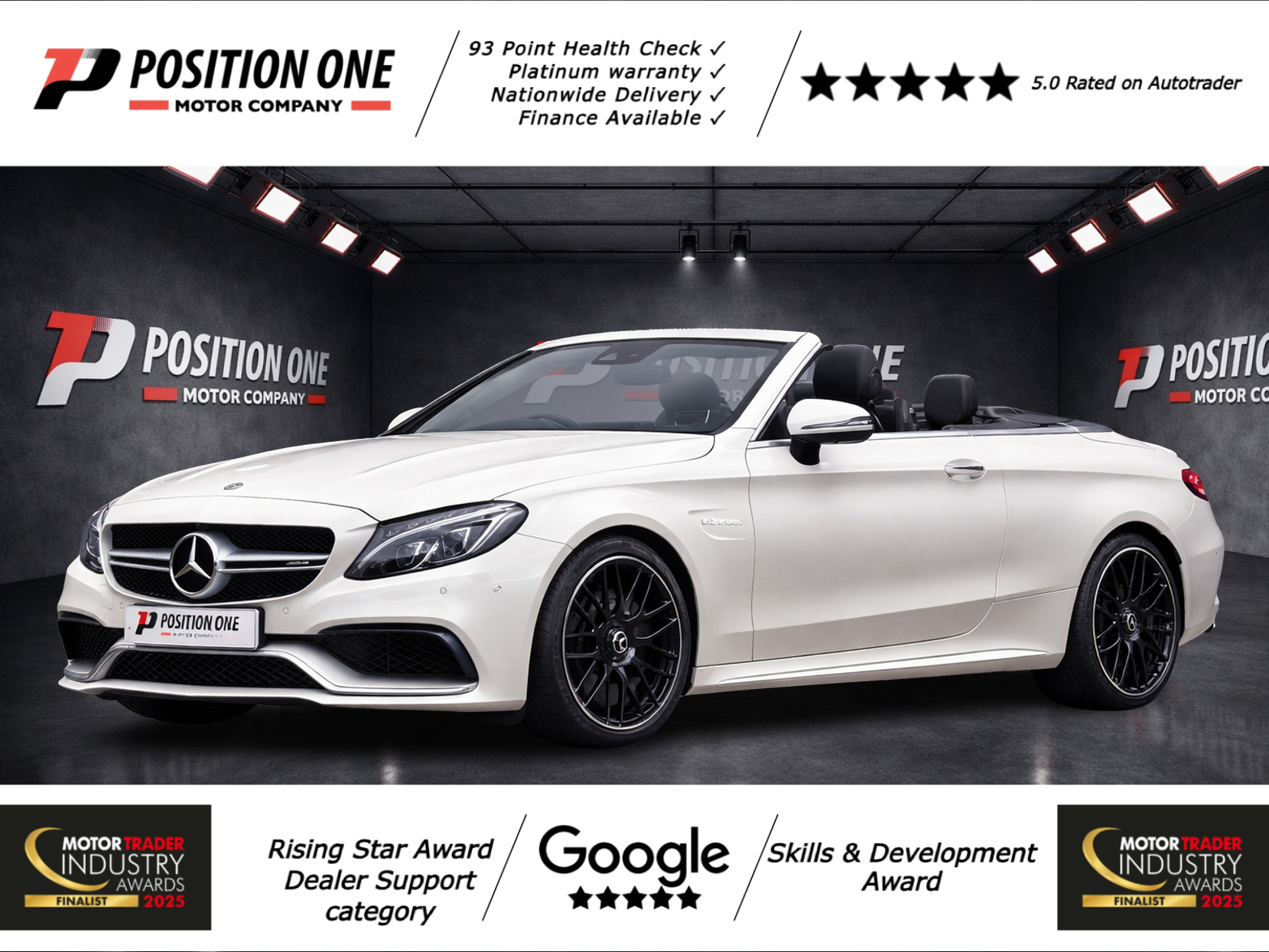 Mercedes-Benz C Class 4.0 C63 V8 BiTurbo AMG (Premium) Cabriolet 2dr Petrol SpdS MCT Euro 6 (s/s) (476 ps)